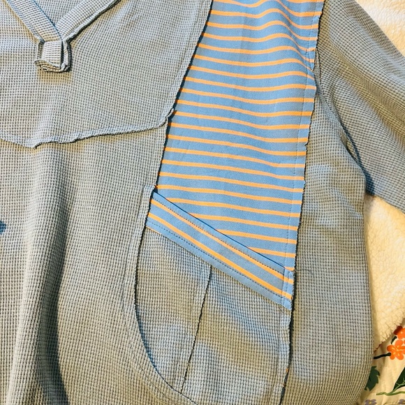 POL Blue and Orange Striped Sweatshirt - Picture 3 of 4